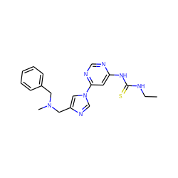 CCNC(=S)Nc1cc(-n2cnc(CN(C)Cc3ccccc3)c2)ncn1 ZINC001772645551