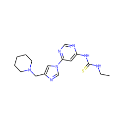 CCNC(=S)Nc1cc(-n2cnc(CN3CCCCC3)c2)ncn1 ZINC001772580795