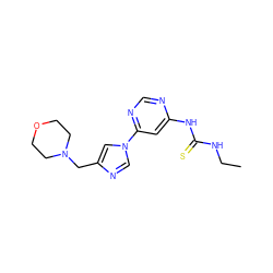 CCNC(=S)Nc1cc(-n2cnc(CN3CCOCC3)c2)ncn1 ZINC001772592141