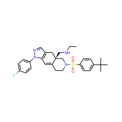 CCNC[C@]12Cc3cnn(-c4ccc(F)cc4)c3C=C1CCN(S(=O)(=O)c1ccc(C(C)(C)C)cc1)C2 ZINC000029127802