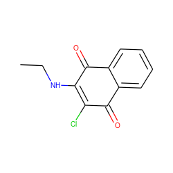 CCNC1=C(Cl)C(=O)c2ccccc2C1=O ZINC000100327722