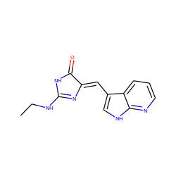 CCNC1=N/C(=C\c2c[nH]c3ncccc23)C(=O)N1 ZINC000040424173