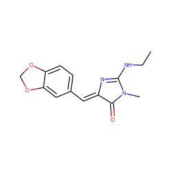 CCNC1=N/C(=C\c2ccc3c(c2)OCO3)C(=O)N1C ZINC000072141000