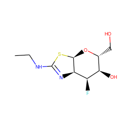 CCNC1=N[C@@H]2[C@H](F)[C@H](O)[C@@H](CO)O[C@@H]2S1 ZINC000200876362