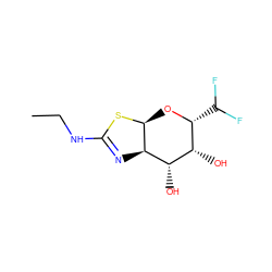 CCNC1=N[C@H]2[C@H](O[C@H](C(F)F)[C@H](O)[C@@H]2O)S1 ZINC000200876158