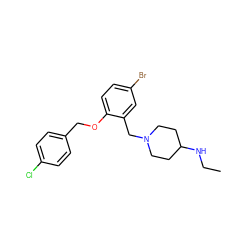 CCNC1CCN(Cc2cc(Br)ccc2OCc2ccc(Cl)cc2)CC1 ZINC000028822103