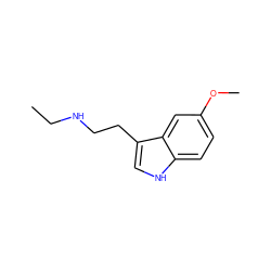 CCNCCc1c[nH]c2ccc(OC)cc12 ZINC000013737388