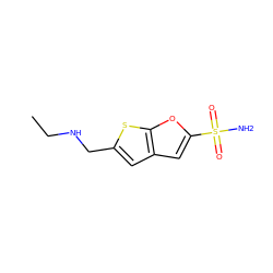 CCNCc1cc2cc(S(N)(=O)=O)oc2s1 ZINC000001889950