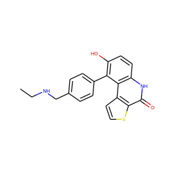 CCNCc1ccc(-c2c(O)ccc3[nH]c(=O)c4sccc4c23)cc1 ZINC000165015728