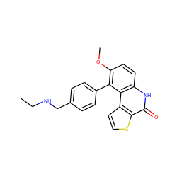 CCNCc1ccc(-c2c(OC)ccc3[nH]c(=O)c4sccc4c23)cc1 ZINC000149320503