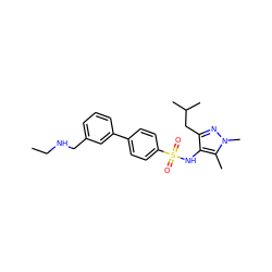 CCNCc1cccc(-c2ccc(S(=O)(=O)Nc3c(CC(C)C)nn(C)c3C)cc2)c1 ZINC000199937050