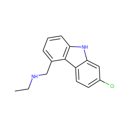 CCNCc1cccc2[nH]c3cc(Cl)ccc3c12 ZINC000653771406