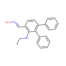 CCNc1c(/C=N/O)ccc(-c2ccccc2)c1-c1ccccc1 ZINC000013526890