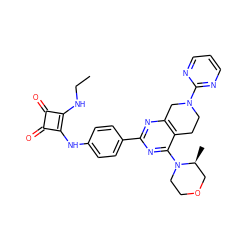 CCNc1c(Nc2ccc(-c3nc4c(c(N5CCOC[C@@H]5C)n3)CCN(c3ncccn3)C4)cc2)c(=O)c1=O ZINC000101663639