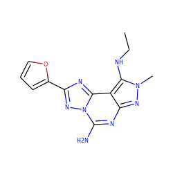 CCNc1c2c(nc(N)n3nc(-c4ccco4)nc23)nn1C ZINC000013493992