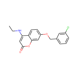 CCNc1cc(=O)oc2cc(OCc3cccc(Cl)c3)ccc12 ZINC000103243503