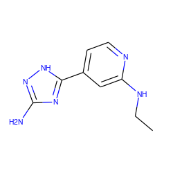 CCNc1cc(-c2nc(N)n[nH]2)ccn1 ZINC000005853638