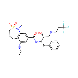 CCNc1cc(C(=O)N[C@@H](Cc2ccccc2)[C@H](O)CNCCC(F)(F)F)cc2c1CCCS(=O)(=O)N2C ZINC000043066708