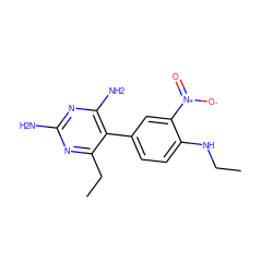 CCNc1ccc(-c2c(N)nc(N)nc2CC)cc1[N+](=O)[O-] ZINC000026488457