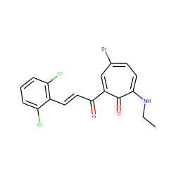 CCNc1ccc(Br)cc(C(=O)/C=C/c2c(Cl)cccc2Cl)c1=O ZINC000008398048