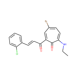 CCNc1ccc(Br)cc(C(=O)/C=C/c2ccccc2Cl)c1=O ZINC000004667425