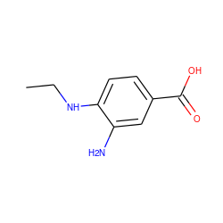 CCNc1ccc(C(=O)O)cc1N ZINC000000406642