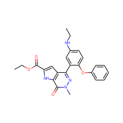 CCNc1ccc(Oc2ccccc2)c(-c2nn(C)c(=O)c3[nH]c(C(=O)OCC)cc23)c1 ZINC000146721785