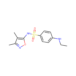 CCNc1ccc(S(=O)(=O)Nc2onc(C)c2C)cc1 ZINC000013602360