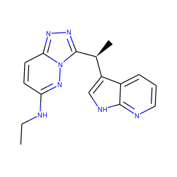 CCNc1ccc2nnc([C@@H](C)c3c[nH]c4ncccc34)n2n1 ZINC000096284605