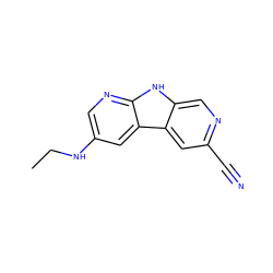 CCNc1cnc2[nH]c3cnc(C#N)cc3c2c1 ZINC000117457032