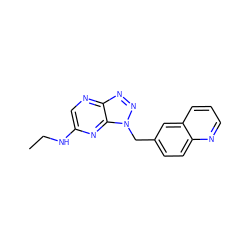 CCNc1cnc2nnn(Cc3ccc4ncccc4c3)c2n1 ZINC000095557367