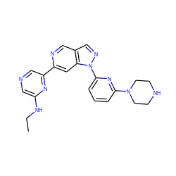 CCNc1cncc(-c2cc3c(cn2)cnn3-c2cccc(N3CCNCC3)n2)n1 ZINC000224841739