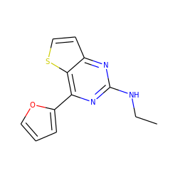 CCNc1nc(-c2ccco2)c2sccc2n1 ZINC000029048028