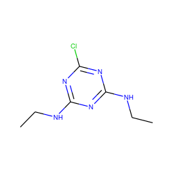 CCNc1nc(Cl)nc(NCC)n1 ZINC000000121575