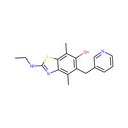 CCNc1nc2c(C)c(Cc3cccnc3)c(O)c(C)c2s1 ZINC000000007873