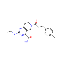 CCNc1nc2c(c(C(N)=O)n1)CN(C(=O)CCc1ccc(C)cc1)CC2 ZINC000095592894