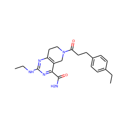 CCNc1nc2c(c(C(N)=O)n1)CN(C(=O)CCc1ccc(CC)cc1)CC2 ZINC000095590804