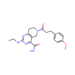 CCNc1nc2c(c(C(N)=O)n1)CN(C(=O)CCc1ccc(OC)cc1)CC2 ZINC000095591014