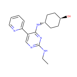 CCNc1ncc(-c2ccccn2)c(N[C@H]2CC[C@H](O)CC2)n1 ZINC000261178702