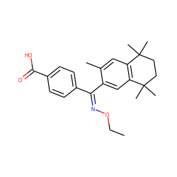 CCO/N=C(/c1ccc(C(=O)O)cc1)c1cc2c(cc1C)C(C)(C)CCC2(C)C ZINC000003834068