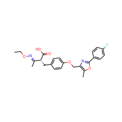 CCO/N=C(\C)[C@@H](Cc1ccc(OCc2nc(-c3ccc(F)cc3)oc2C)cc1)C(=O)O ZINC000028702632