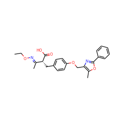 CCO/N=C(\C)[C@@H](Cc1ccc(OCc2nc(-c3ccccc3)oc2C)cc1)C(=O)O ZINC000028702626