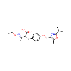 CCO/N=C(\C)[C@@H](Cc1ccc(OCc2nc(C(C)C)oc2C)cc1)C(=O)O ZINC000028702656