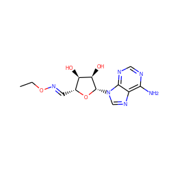 CCO/N=C/[C@H]1O[C@@H](n2cnc3c(N)ncnc32)[C@H](O)[C@@H]1O ZINC000013762056