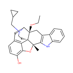 CCO[C@@]12Cc3c([nH]c4ccccc34)[C@]3(C)Oc4c(O)ccc5c4[C@@]13CCN(CC1CC1)[C@@H]2C5 ZINC000100929692