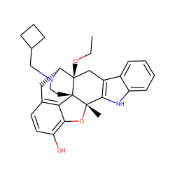 CCO[C@@]12Cc3c([nH]c4ccccc34)[C@]3(C)Oc4c(O)ccc5c4[C@]13CCN(CC1CCC1)[C@@H]2C5 ZINC000013492437