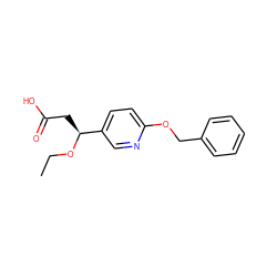 CCO[C@@H](CC(=O)O)c1ccc(OCc2ccccc2)nc1 ZINC000169349571