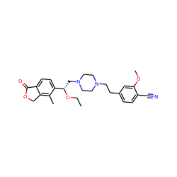 CCO[C@@H](CN1CCN(CCc2ccc(C#N)c(OC)c2)CC1)c1ccc2c(c1C)COC2=O ZINC000113520048