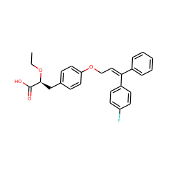 CCO[C@@H](Cc1ccc(OC/C=C(/c2ccccc2)c2ccc(F)cc2)cc1)C(=O)O ZINC000012358211