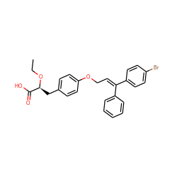 CCO[C@@H](Cc1ccc(OC/C=C(\c2ccccc2)c2ccc(Br)cc2)cc1)C(=O)O ZINC000012358214